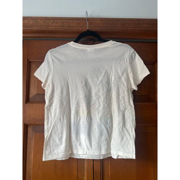 Disney Women's Mickey Mouse Graphic T-Shirt Short Sleeve Cream Size Medium - Picture 8 of 8